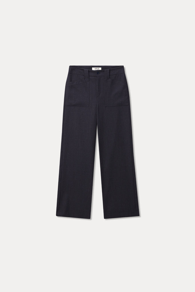 aplo massi navy wool trousers