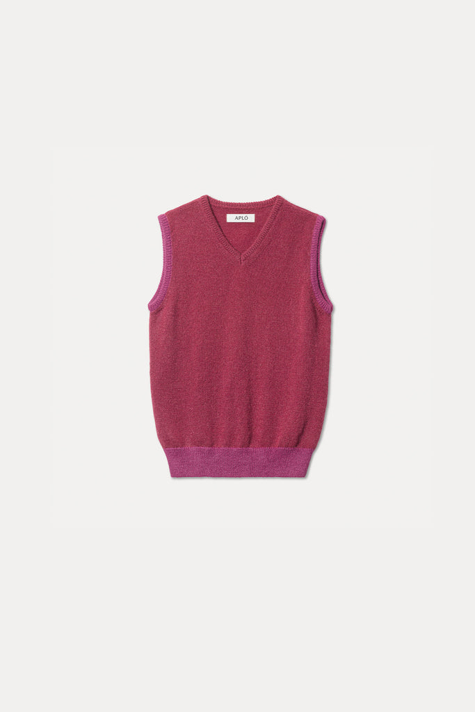 aplo tiber burgundy mohair vest